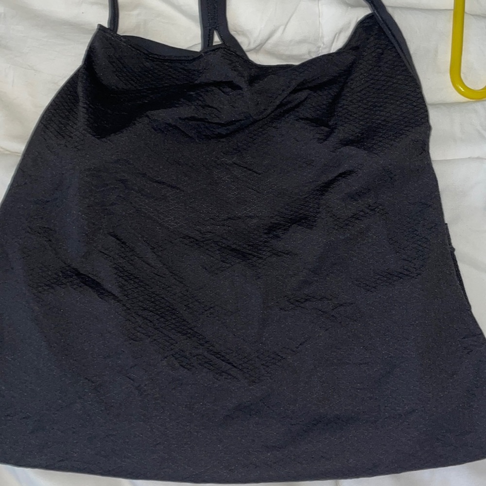 Lululemon black workout top with built in bra- barely worn in perfect condition!